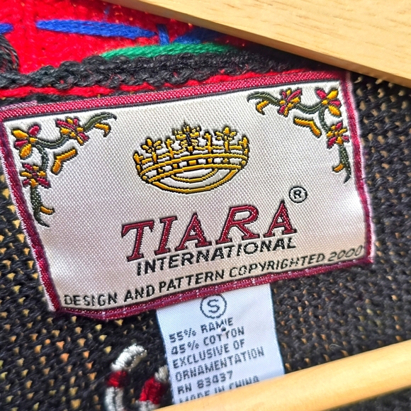 Vintage TIARA XMAS sweater jingle Bell stocking sz S - Picture 2 of 5